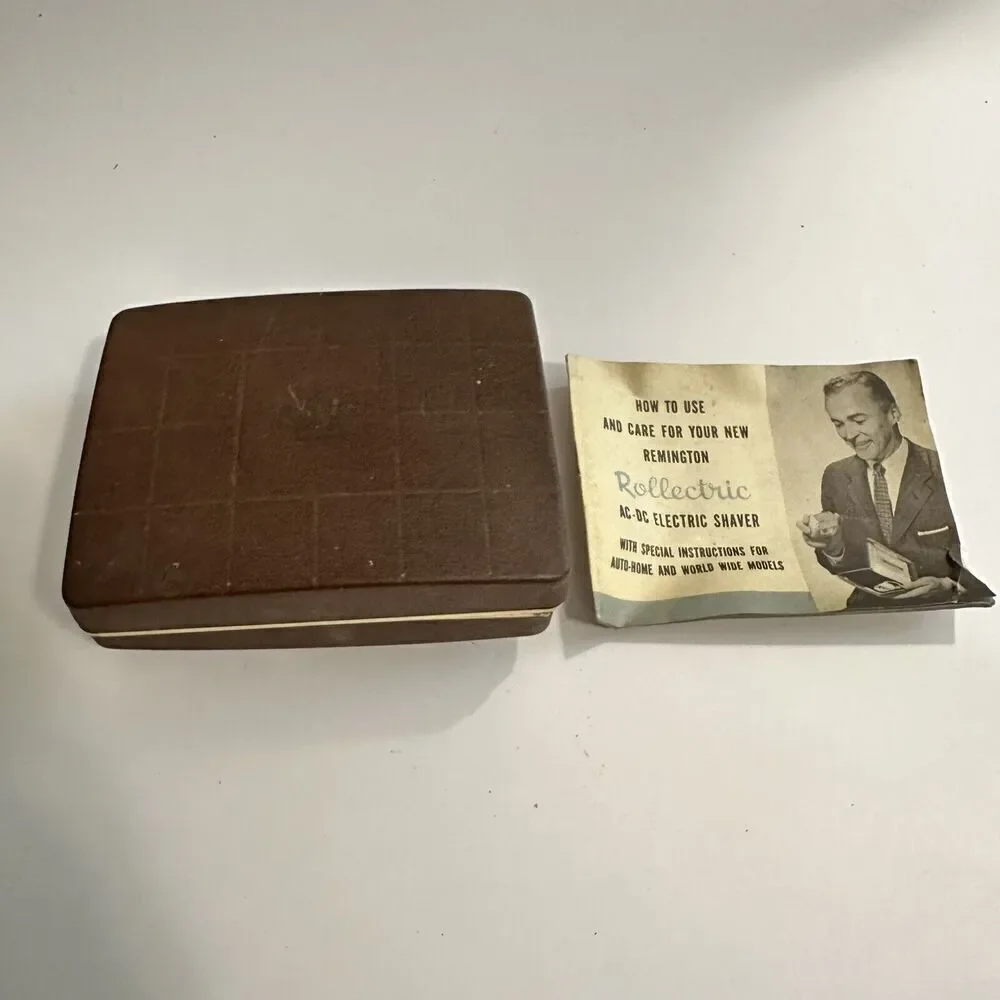 Vintage Remington Rollectric Electric‎ Shaver Case Instructions Power Cord Works